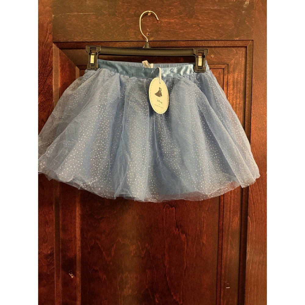 Janie And Jack Blue Frozen Disney Tulle Skirt With Silver Sparkle Size 7 Nwt